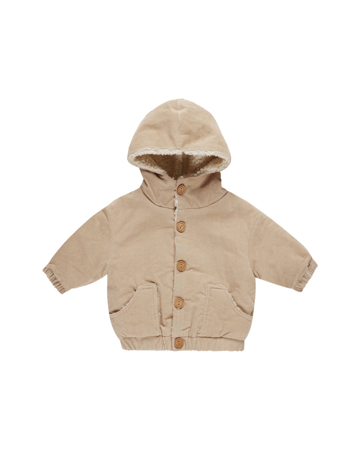 Corduroy Hooded Jacket - Latte