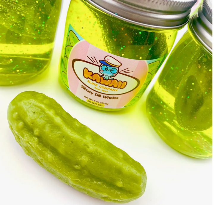 Shimmery Pickle Clear Slime