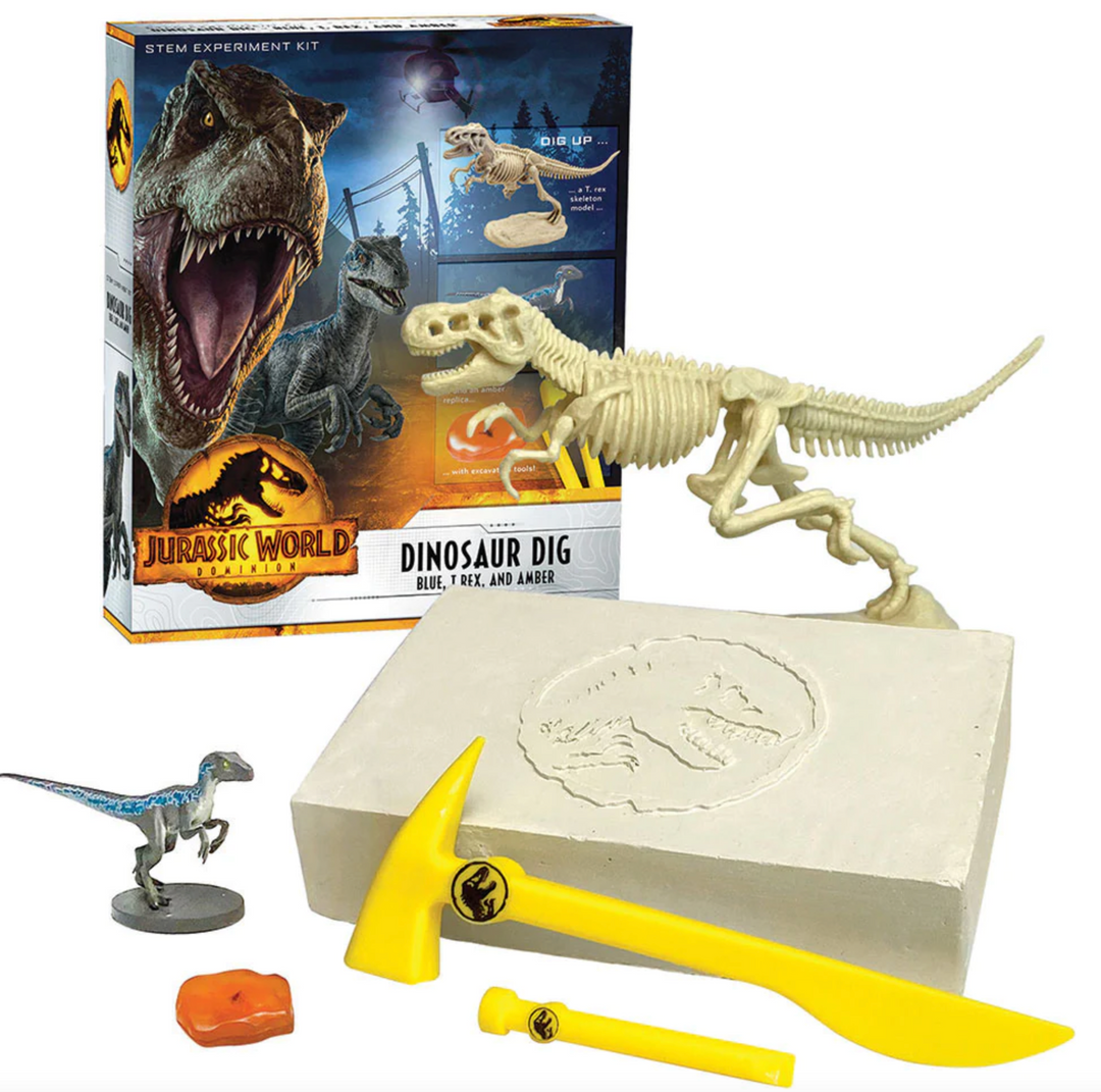 Jurassic World: Dominion Dinosaur Dig - Blue, T. Rex, and Amber