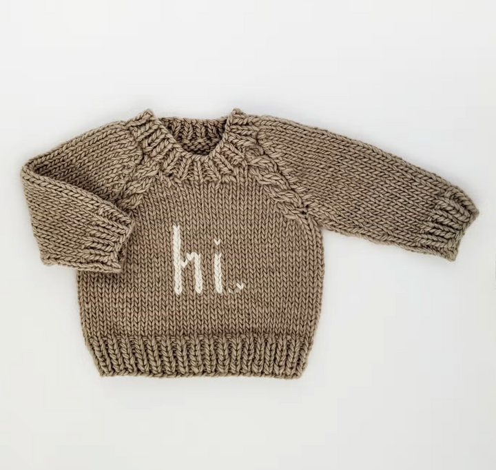 "hi." Crew Neck Sweater