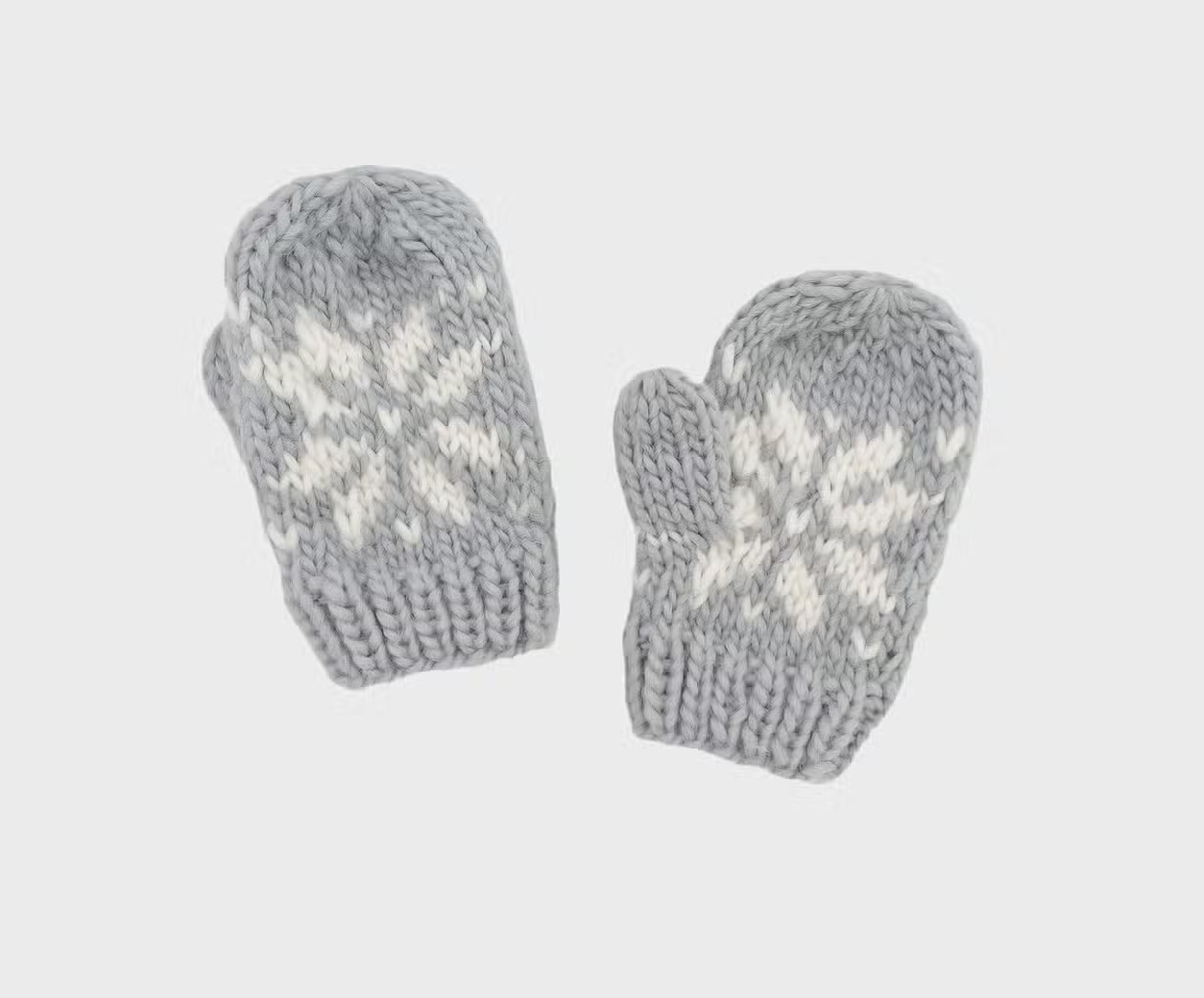 Snowflake Knit Mittens