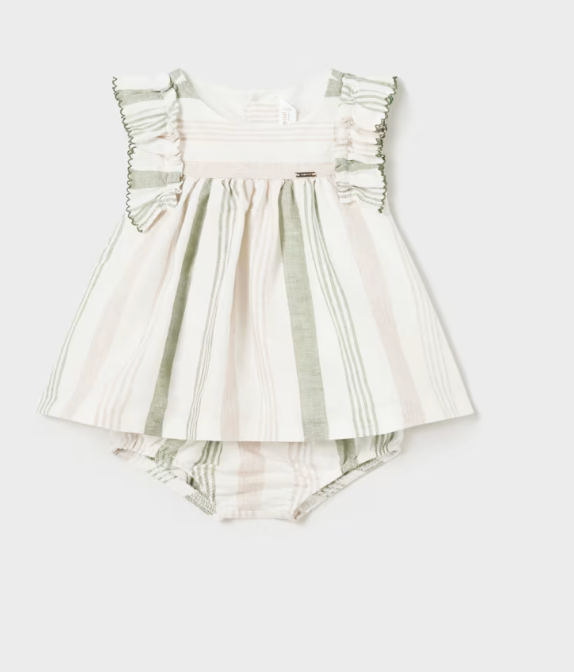 Striped linen dress and bloomer set 1829