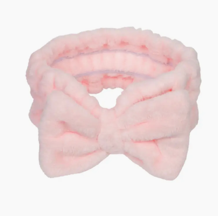 Spa Solutions Plush Bow Headband Hair Self Care