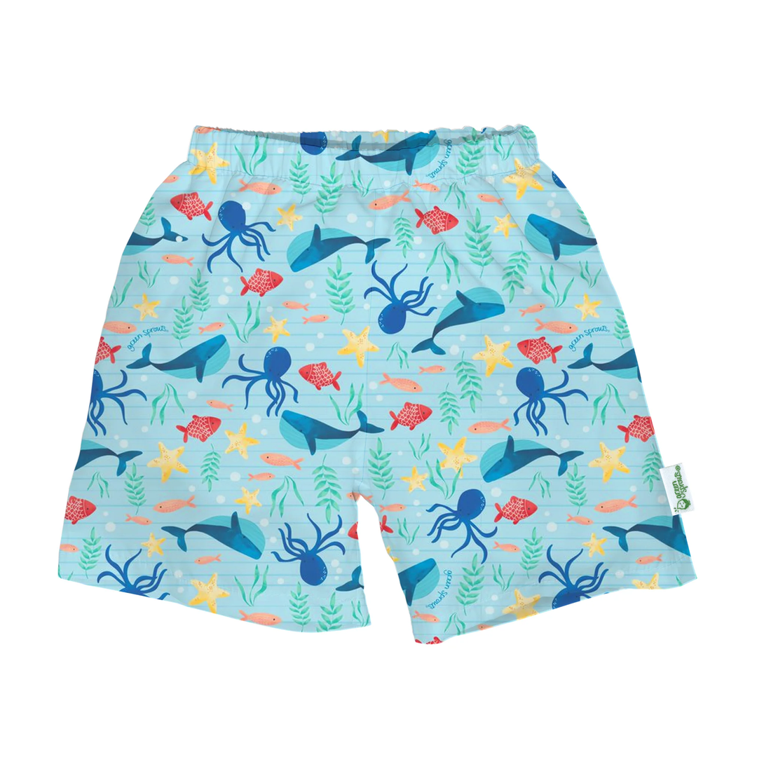 Swim Trunks with Built-in Diaper