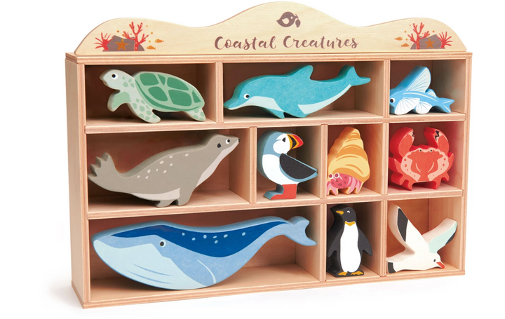 Wooden Animal Set With Display